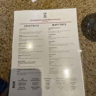 menu