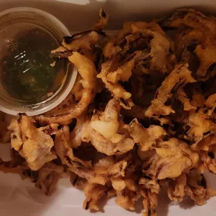 Shallot tempura. So Crispy after eating it an hour later