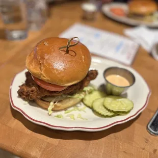 Buttermilk fried chicken sandwich (scrumptious).