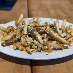 a plate of french fries