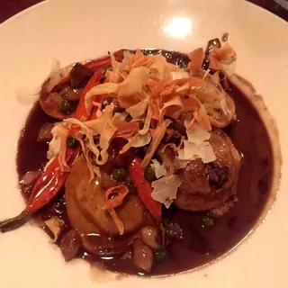 House Made Braised Beef RaviolI Bourguignon