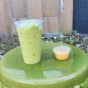 I am all natural smoothie and a zing immunity shot