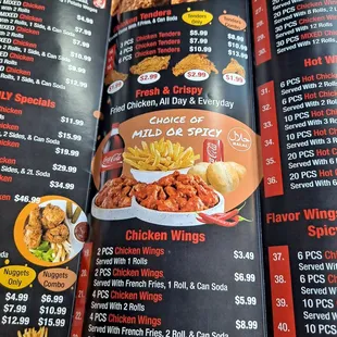 a menu for a restaurant