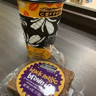 Chai Latte and brownie