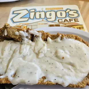 Chicken Fried Steak as BIG AS MY THIGH!!!!