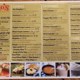 sushi and sashimi, menu