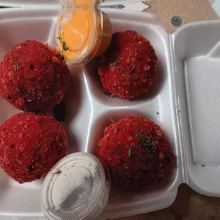 Hot Cheetos boudin balls