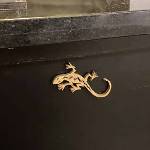 a lizard on the counter