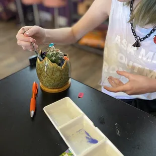 Decorating the plant!
