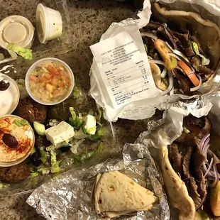 Sorting the meals at home.