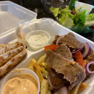 Gyro plate with side Greek Village Salad