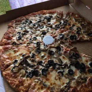 Black olive and mushroom
