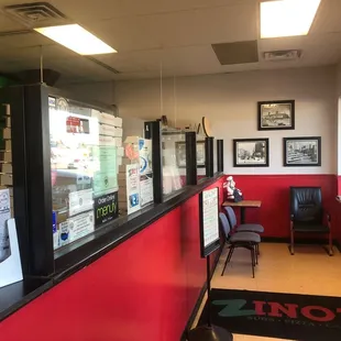 the inside of a restaurant
