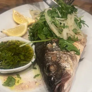 Grilled Whole Branzino Dinner Plate