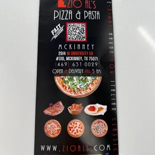 the menu