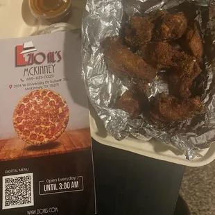 Tiny burnt chicken wings