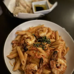 Penne alla vodka with shrimp