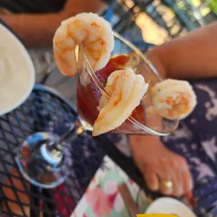 Shrimp cocktail (it came with 5 but they dug in)