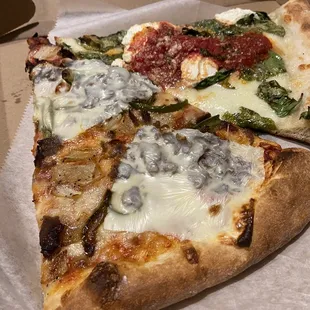 Philly Cheese Steak Pizza and Primavera Pizza