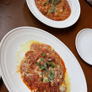 Manicotti con Ricotta And Gnocchi Alla Sorrentina.