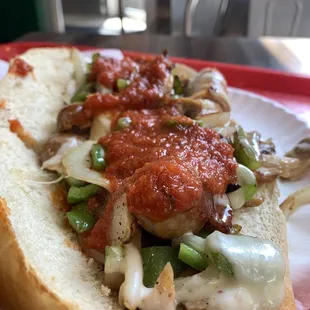 a hot dog on a bun