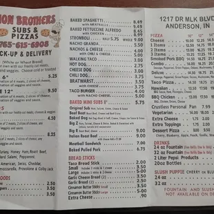 the menu
