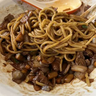 Pan-fried "Gan" Jjajangmyeon = no bueno