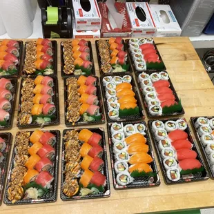 a variety of sushi