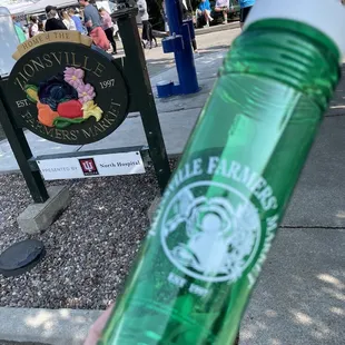 Received a free large water bottle to fill up at their blue filtered water station