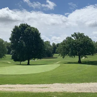 Looking down at the 8th green.