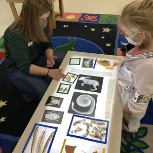 Rachel describing exhibits.