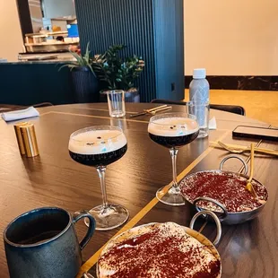Tiramisu and espresso martinis