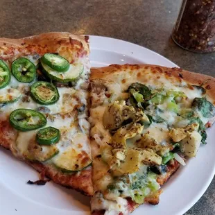 Zucchini supreme with jalapenos instead of pepperoni; veggie supremo.
