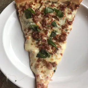 Bacon, spinach, garlic, and fresh basil.