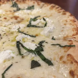 a close up of a pizza
