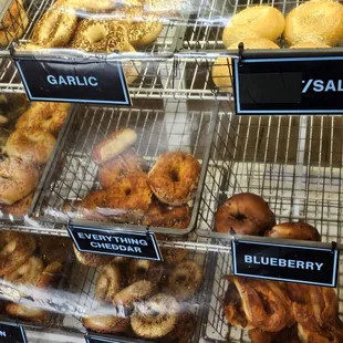 a variety of bagels