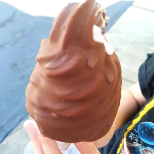 Small strawberry dipped in chocolate
