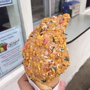 Crunch Topping on Chocolate Soft Serve