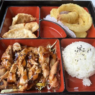 Teriyaki chicken Bento box (also came w miso soup and salad)