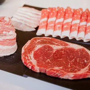 ribeye, pork belly, pork jowl, brisket.
