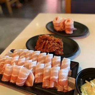 Thin pork belly, spicy pork collar, thick pork belly