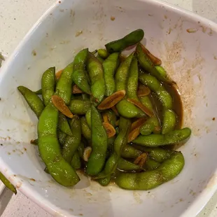 Spicy Garlic Edamame