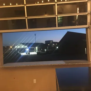 Garage door lets the outside in when it's nice.