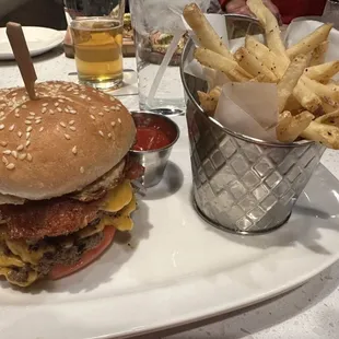 Dual Threat Burger and Fries