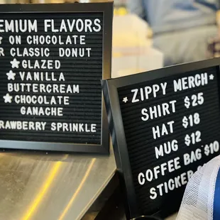 a menu for a coffee shop