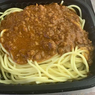 Chili Spaghetti with Garlic Bread