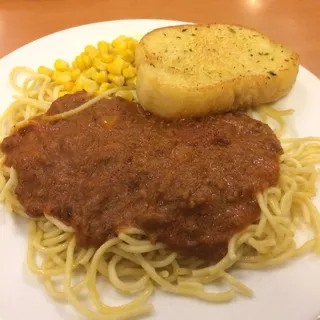 Spaghetti with Garlic Bread