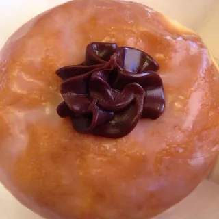 Glazed Yeast Donut with Chocolate Center