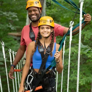 Bridge between zip lines