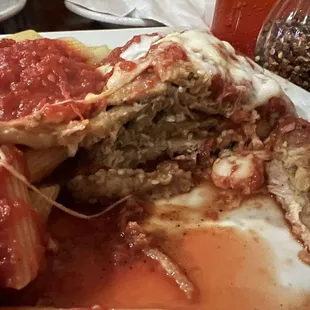 Chicken and Eggplant Parm - see the layers!